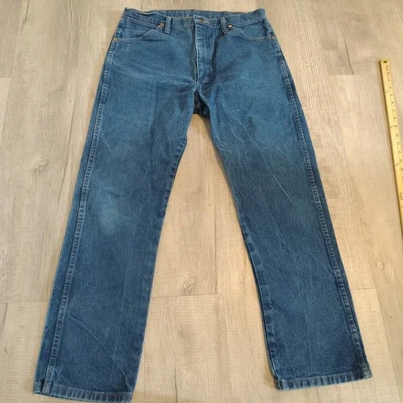 vtg Wrangler 13MWZ y2k 36x32 Western Cowboy mexico made us denim‎ Copper Rivit - Picture 2 of 8